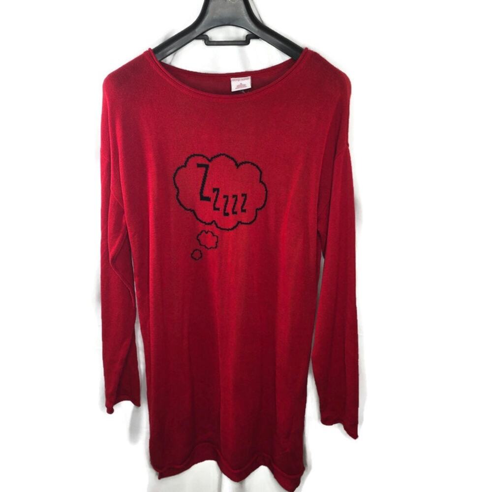 Sleep Sense Red Knit ZZZZZs Nightgown Size Small NWT
